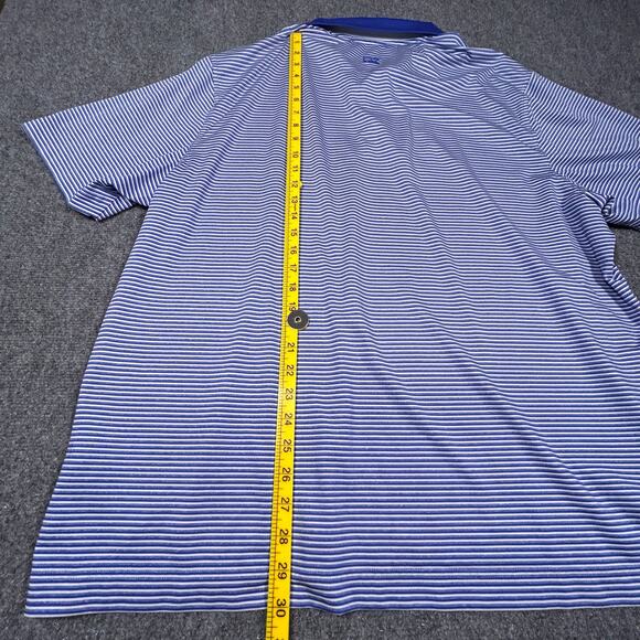 Cutter & Buck‎ Polo Men's XXL Blue Striped Stretchy Performance Golf Shirt - Picture 6 of 7